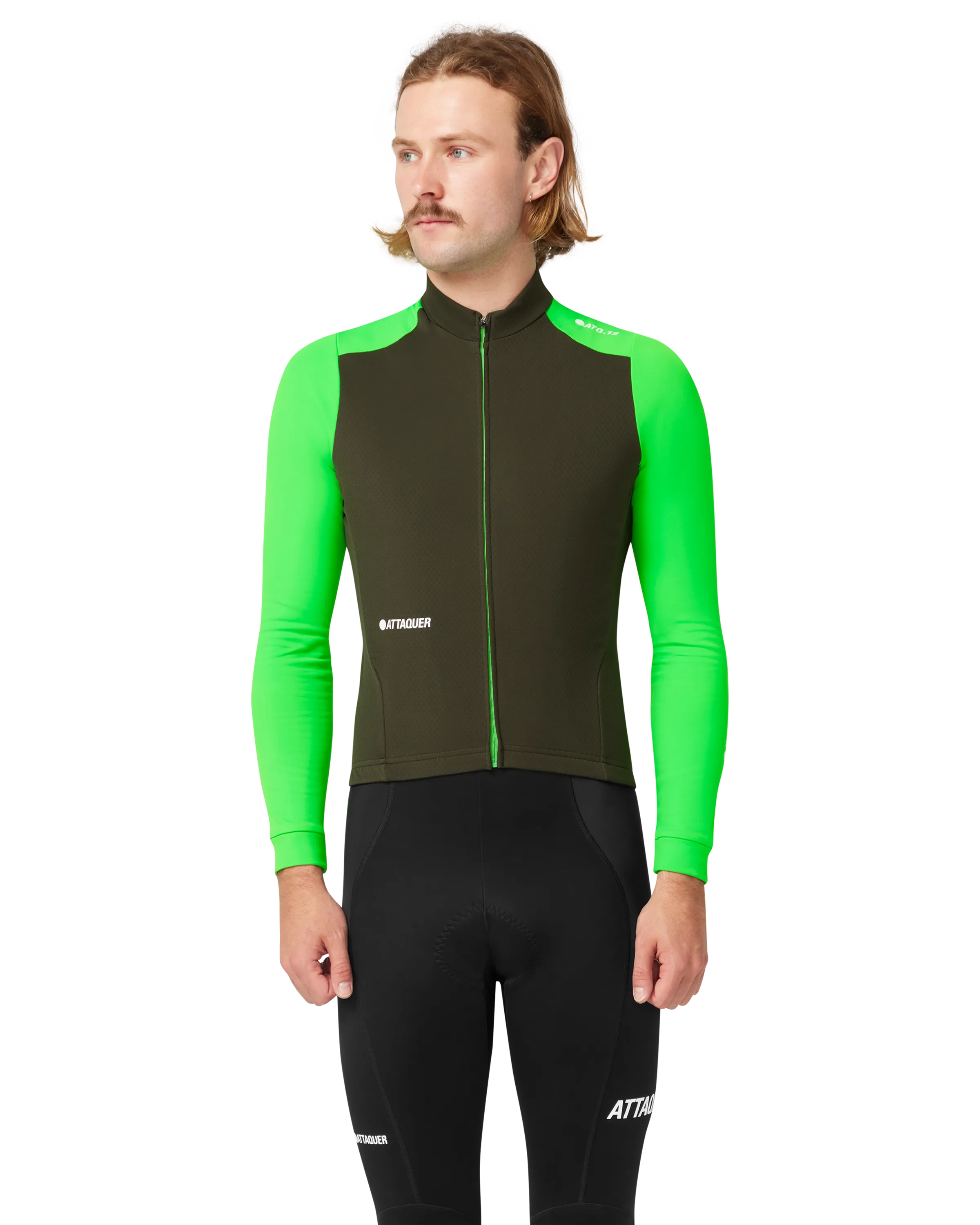 All Day Winter Long Sleeved Jersey Pine/Fluro Green - Image 2