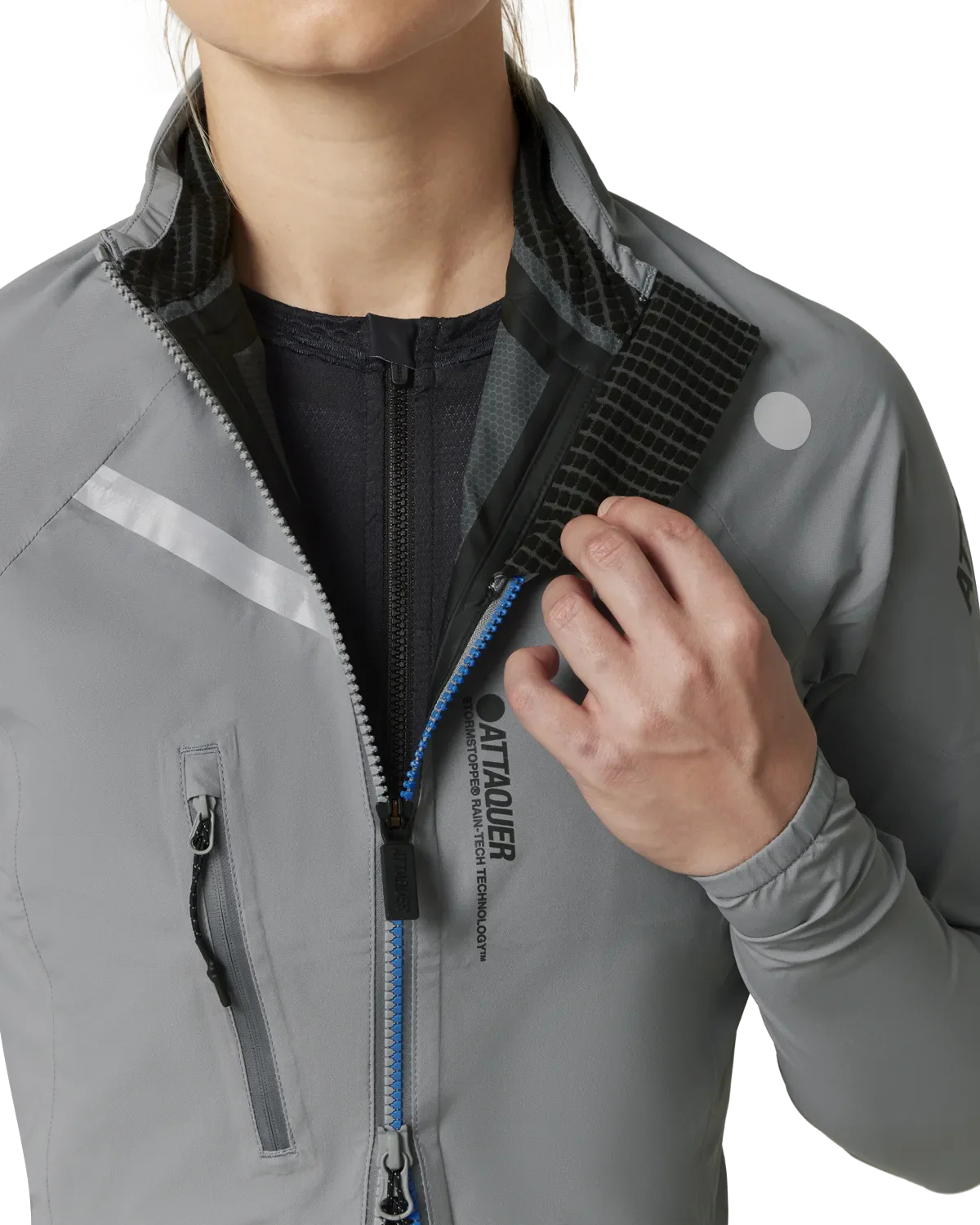 Womens Race Rain Jacket Grey - Image 4