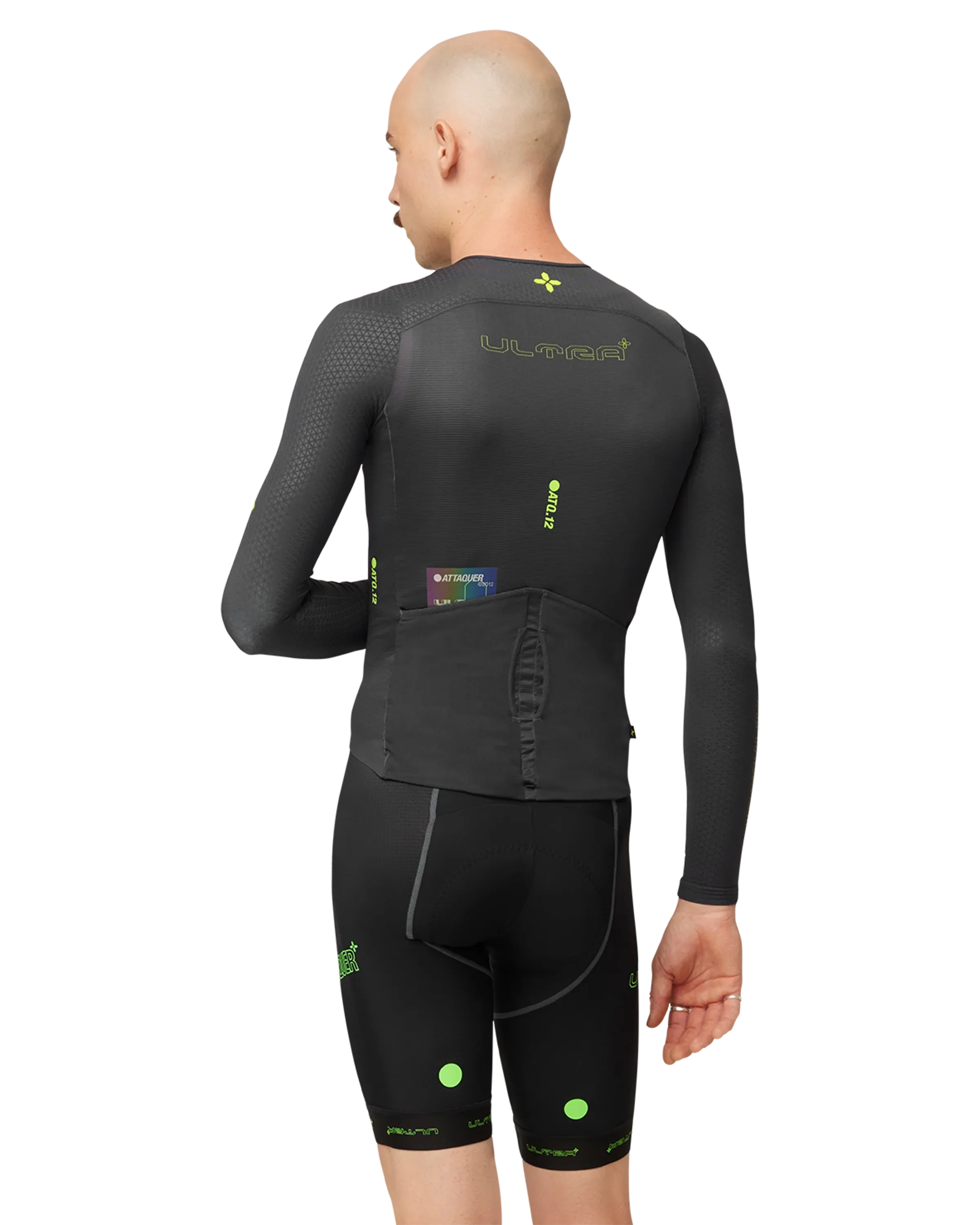 ULTRA: Aero Long Sleeved Jersey Anthracite/Lime - Image 3