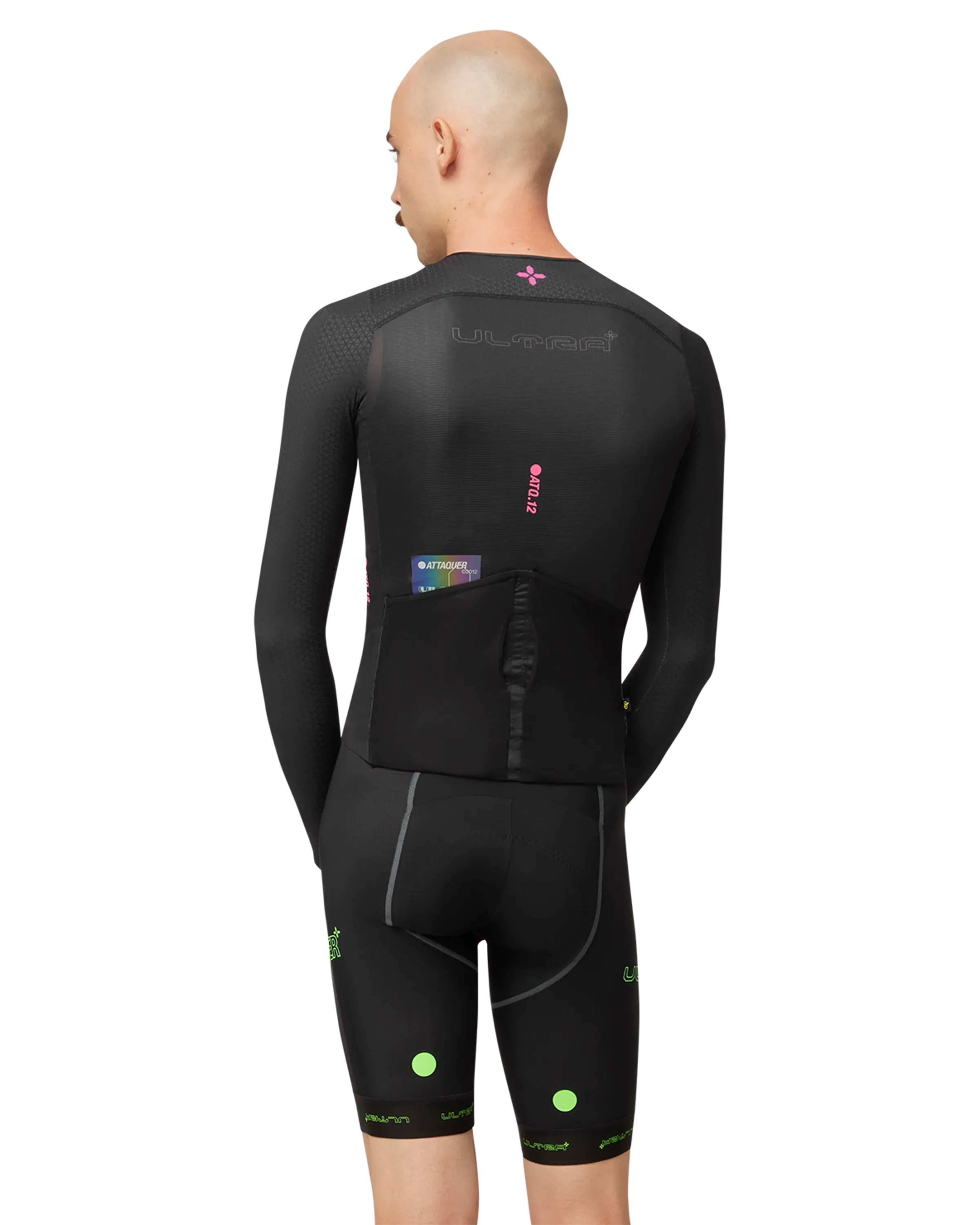 ULTRA: Aero Long Sleeved Jersey Black/Neon Pink - Image 3