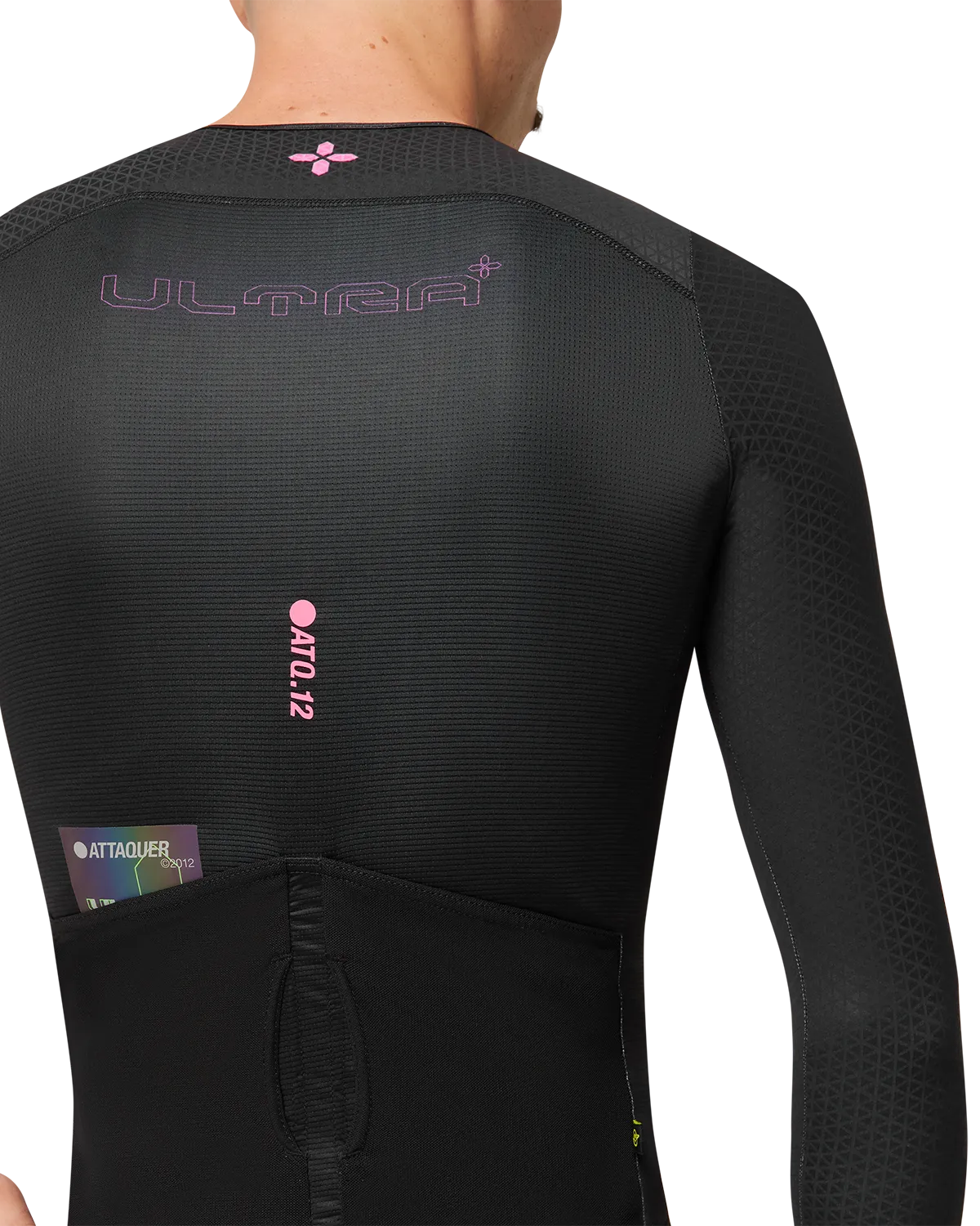 ULTRA: Aero Long Sleeved Jersey Black/Neon Pink - Image 4