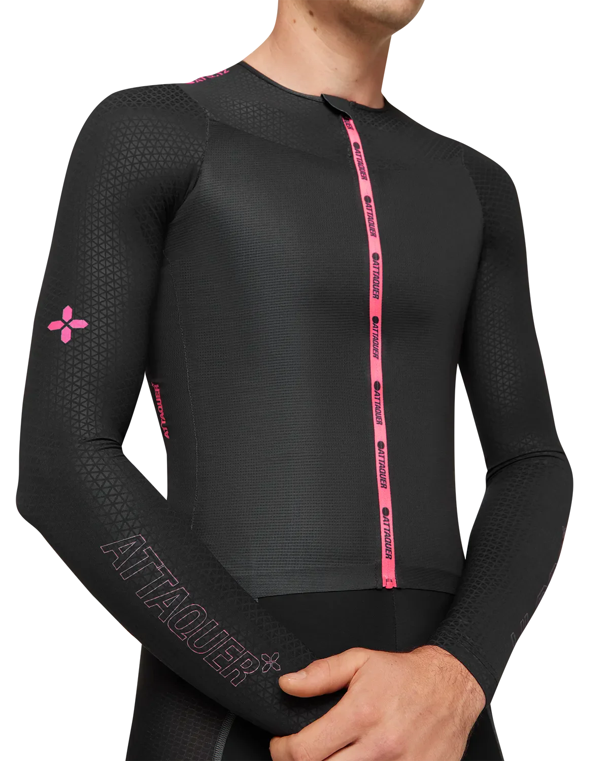 ULTRA: Aero Long Sleeved Jersey Black/Neon Pink - Image 5