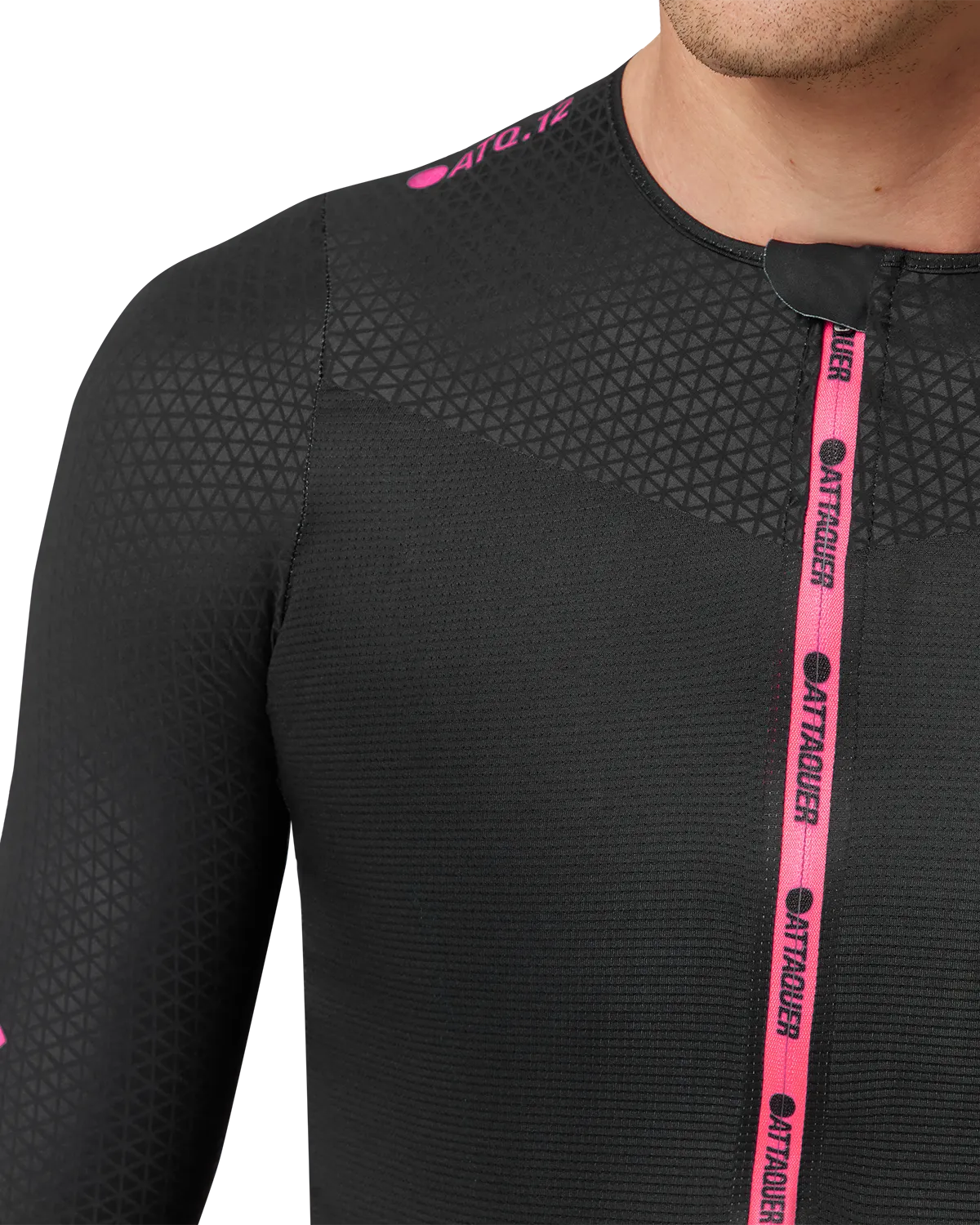 ULTRA: Aero Long Sleeved Jersey Black/Neon Pink - Image 6