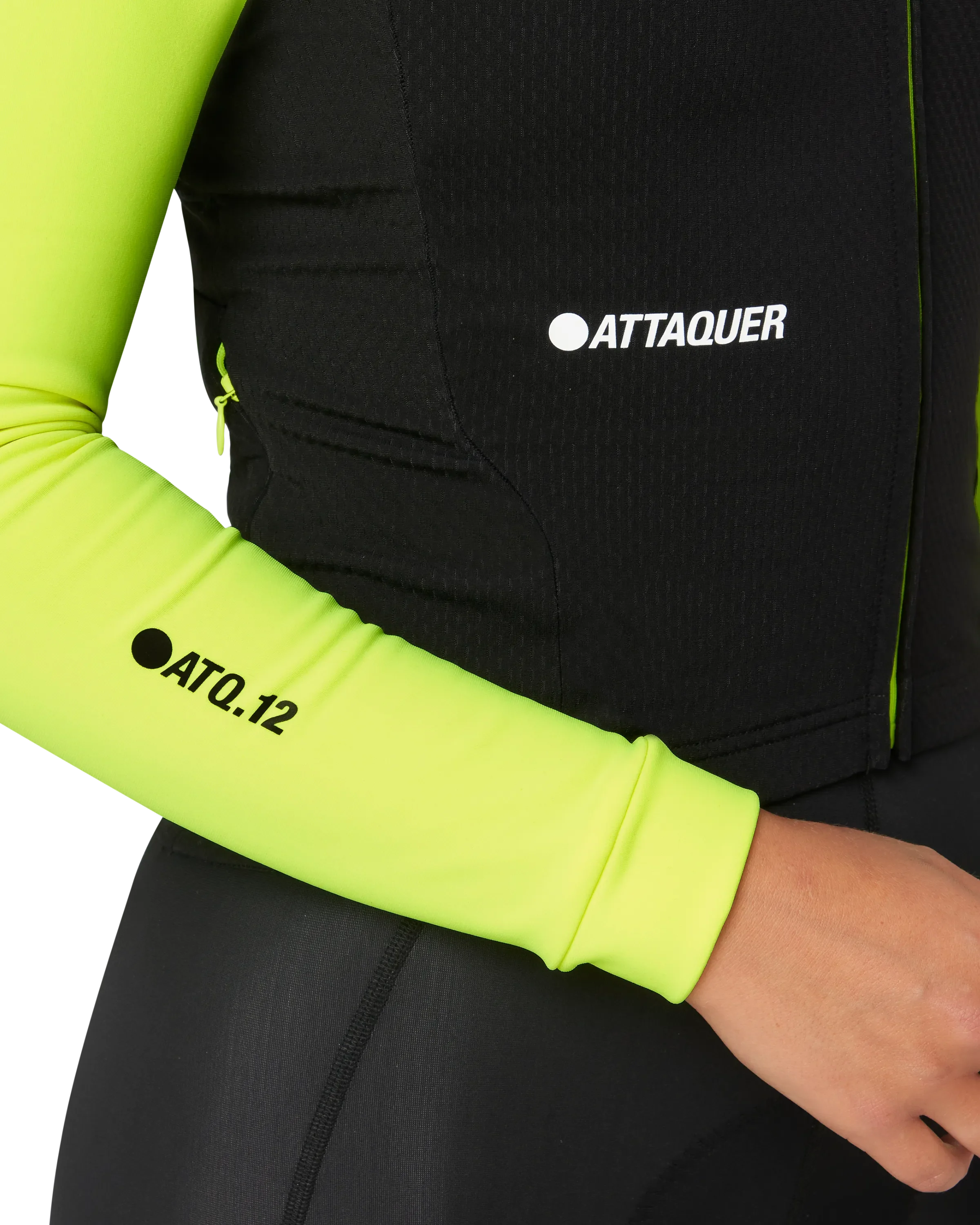 Womens All Day Winter Long Sleeved Jersey Black/Acid Lime - Image 5