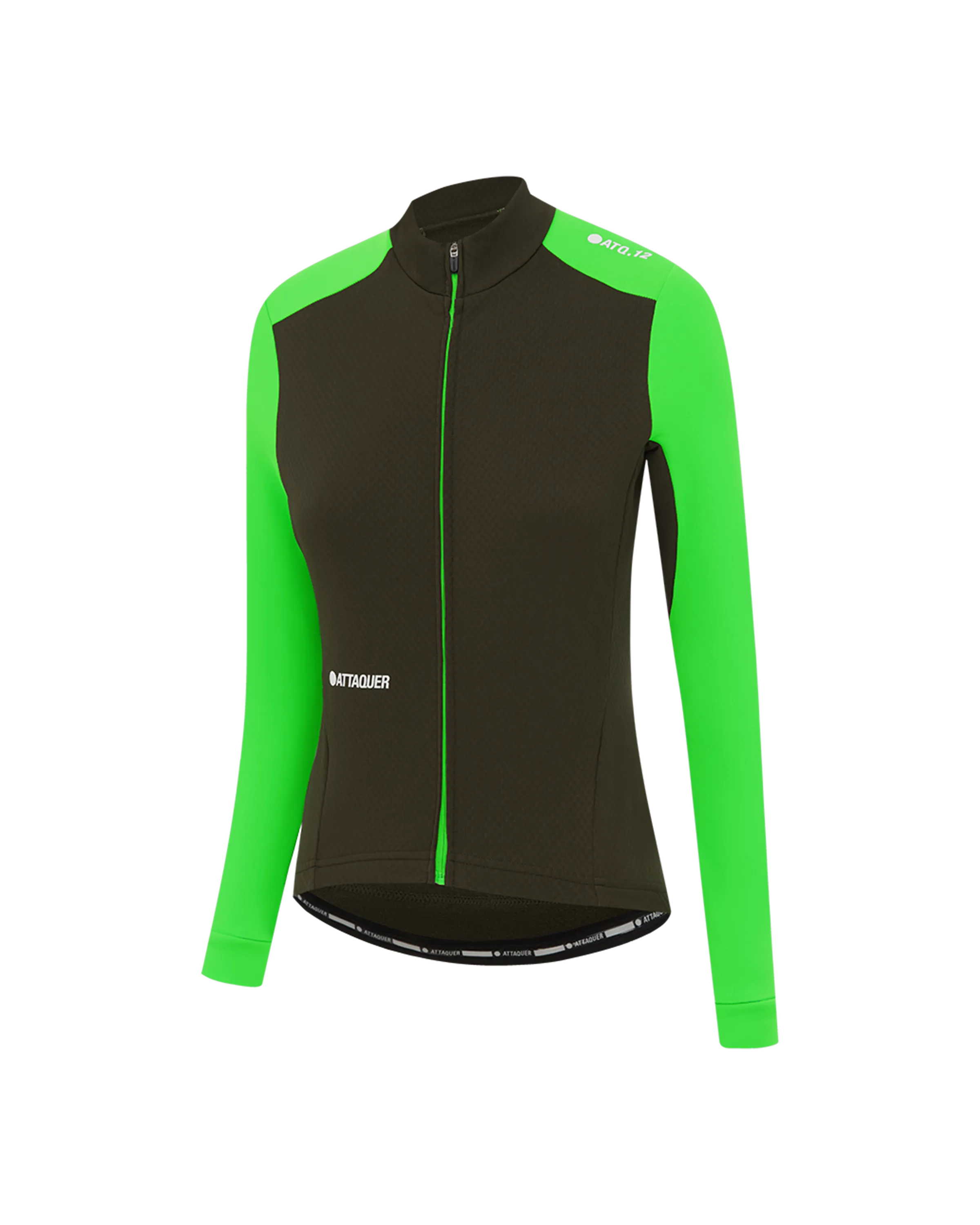 Womens All Day Winter Long Sleeved Jersey Pine/Fluro Green