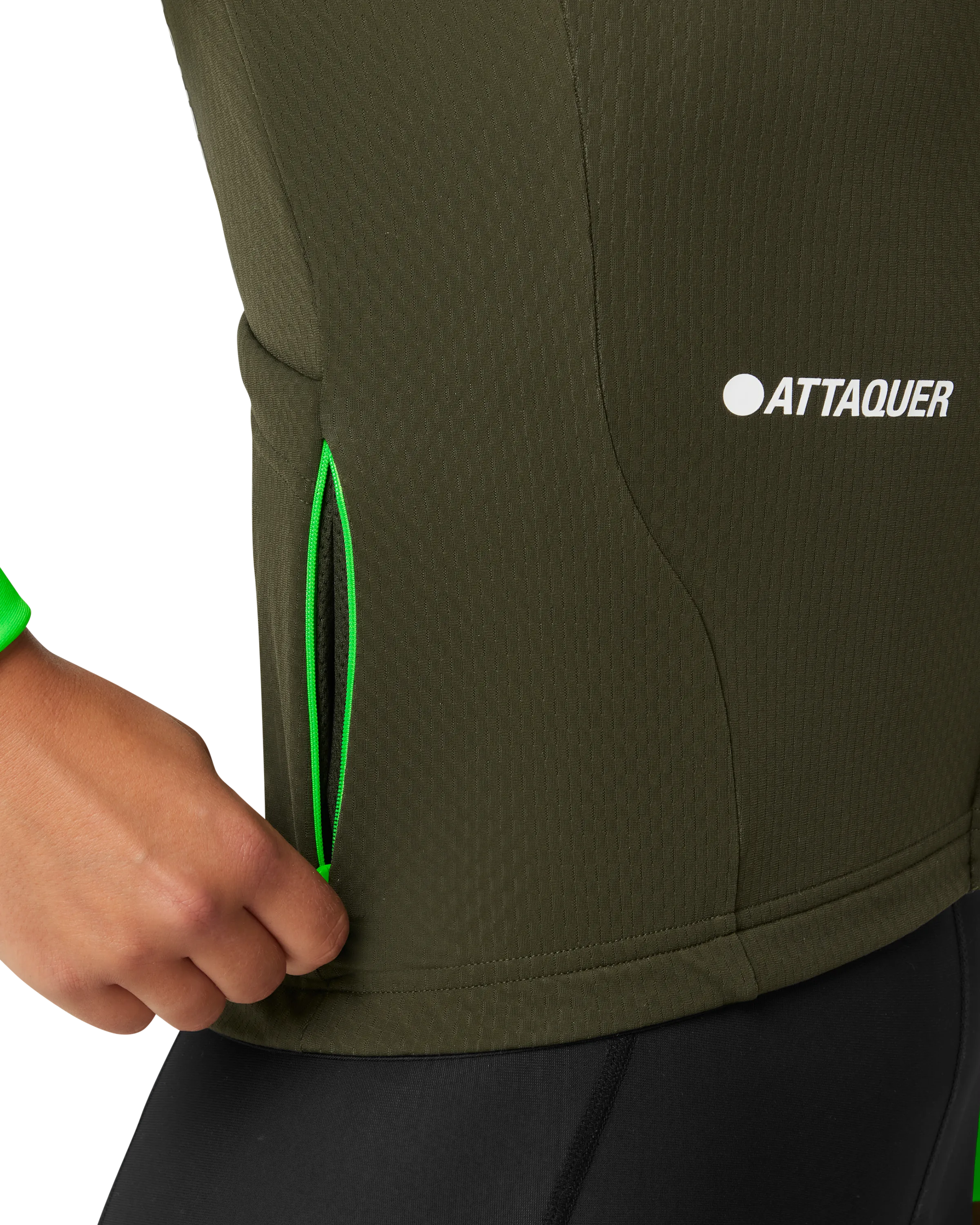 Womens All Day Winter Long Sleeved Jersey Pine/Fluro Green - Image 6
