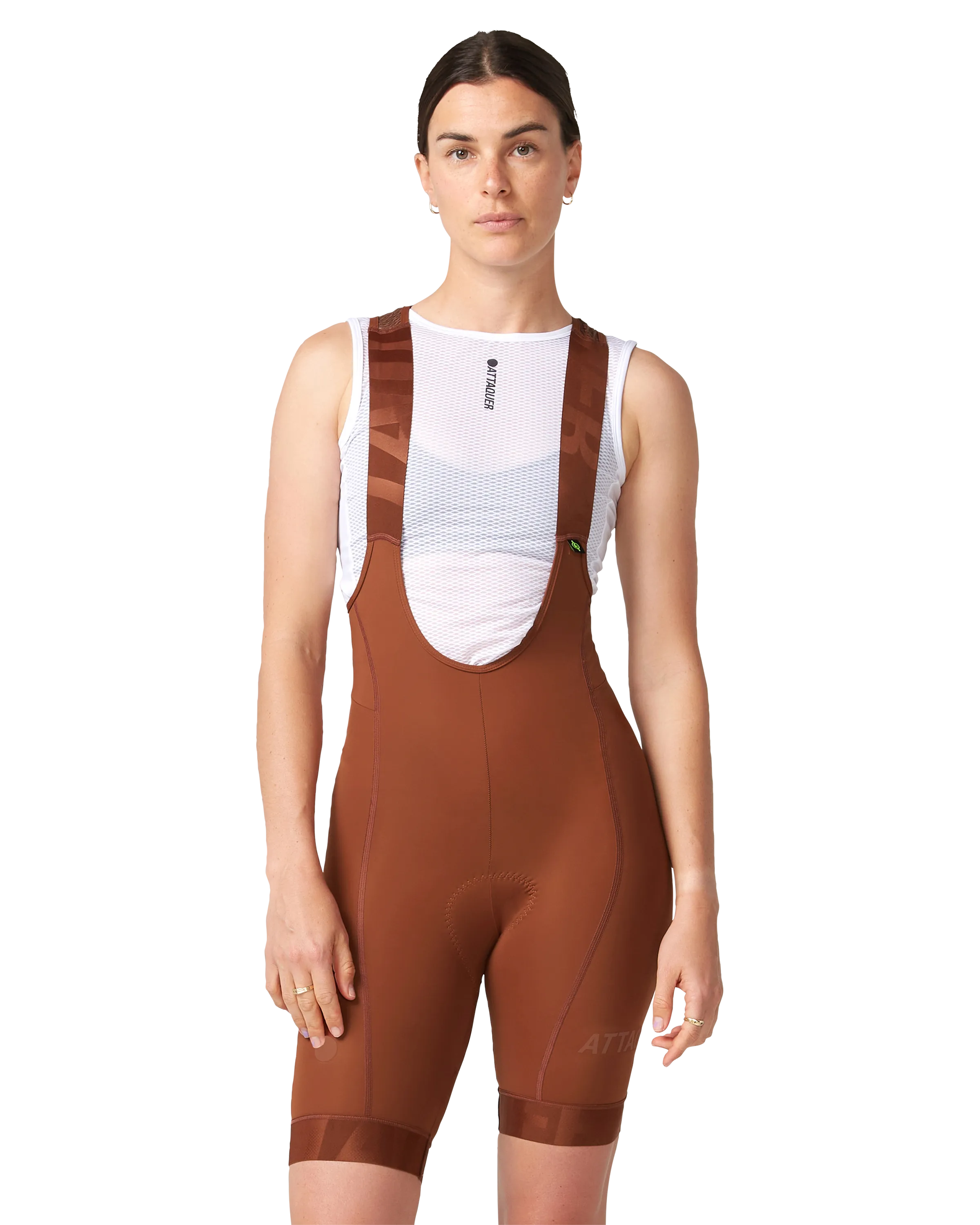 Womens All Day Bib Short Burnt Orange/Tonal - Image 2