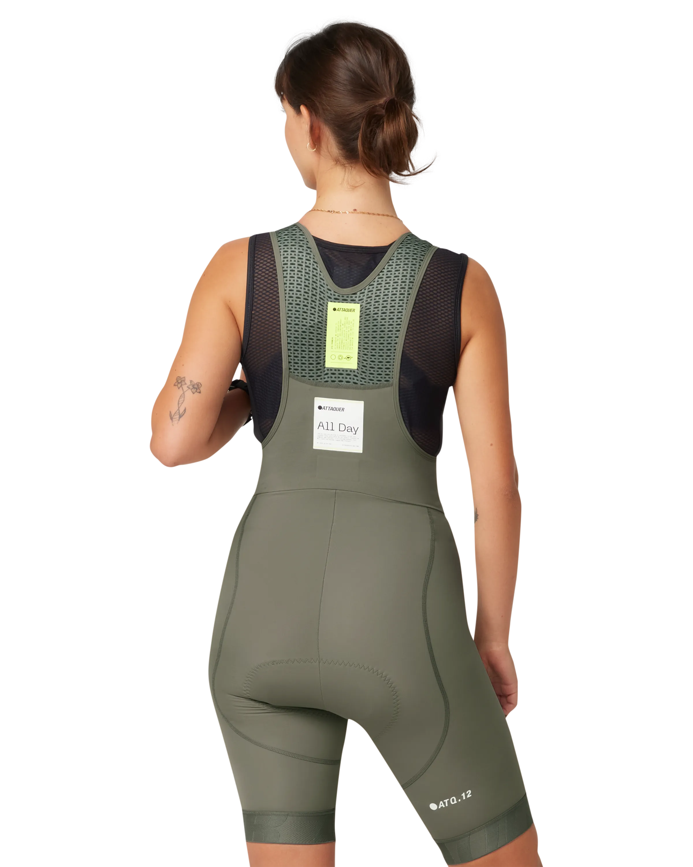 Womens All Day Bib Short Grey Smoke - Image 3