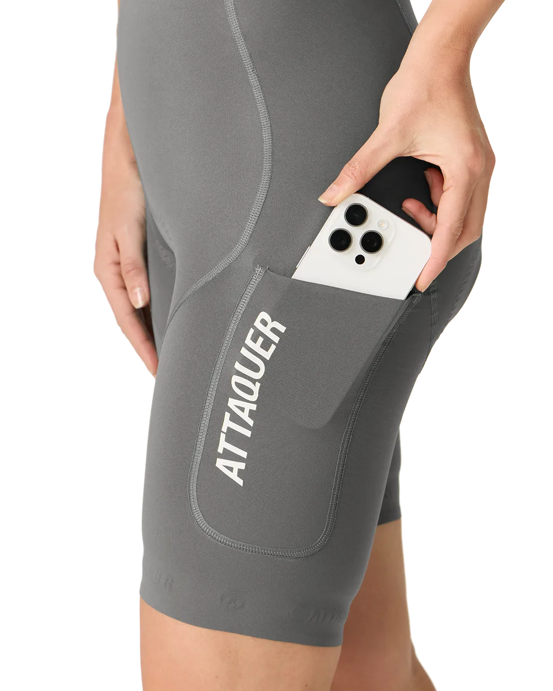 Womens Race Cargo Bib Short Anthracite - Image 4